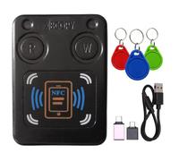 Qusedwey Lector de Tarjetas con Chip Inteligente RFID NFC, Copiadora + IC 3XUID, 13,56 MHz, ID, 125 Khz, 250 Khz, 375 Khz, Clonador de Token RFID