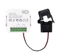 Qusedwey Medidor de Energía Bidireccional WiFi Inteligente Tuya Monofásico con Alarma de Sobrecarga y Zumbador, Aplicación para Monitorear la Producción y el Consumo de Energía Solar, 1 CT