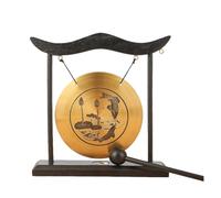 Qusedwey Mini Escritorio Gong Mesa CarillóN de Viento Instrumento de PercusióN Platillos Gongs con Mazo para DecoracióN del Hogar Regalo de InauguracióN-C