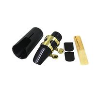 Qusedwey Plastico Saxofon Boquilla con Metal Cap Hebilla Boquilla Parches Almohadillas Negro