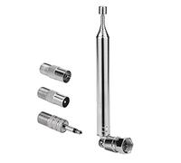 Qusedwey Reemplazo de Antena de Radio FM, Tornillo TelescóPico Tipo F, Adaptador de Conector Macho para Receptor EstéReo AV, Amplificador DoméStico
