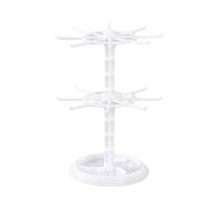 Qusedwey Soporte Giratorio de AcríLico para para Encimera, Soporte Giratorio Ajustable para 2 NeumáTicos, Soporte Organizador de Joyas y Baratijas-B