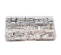 Qusedwey Virolas de ConexióN de Crimpado de Cobre de Alambre de 240 Piezas, AWG 4,6,8,10 Kit de Terminal de Extremo de Cable de Clavija de Carcasa de Cable No Aislado