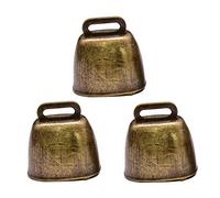 Qusinfc 3 campanas de cobre para pastoreo, oveja, vaca, caballo, campanas de latón, para varios animales de granja, ganado, cabra, granja, bola de espuma de bronce fuerte