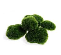 Qusinfc 5 bolas de musgo artificiales verdes, piedras decorativas ideales para jarrones, decoración de mesa, macetas, bodas, fiestas, acuarios, piedras grandes