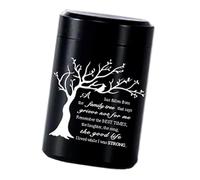 Qusinfc Ataúd conmemorativo pequeño de acero inoxidable para cenizas de mascotas, símbolo de árbol de mariposa, urna para mascotas, tarro conmemorativo