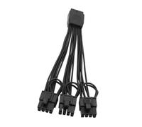 Qusinfc Cable de alimentación para tarjeta gráfica de escritorio de 16 | Adaptador GPU de 18 AWG para configuración de alimentación interna, 17,5 cm en total, negro