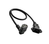 Qusinfc Cable de extensión IEC de salida lateral, versión curvada hacia | Entrada de montaje en panel, cable de 60 cm para espacios reducidos de equipos, monitor UPS o alimentación del dispositivo