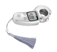 Qusinfc Contador de dedos eléctrico de mano, digital, juguete de descompresión de oración con visualización de tiempo para un entorno pacífico, dispositivo inteligente de conteo portátil