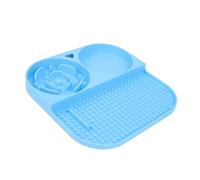 Qusinfc Cuenco de alimentación con ventosa antideslizante, diseño de rompecabezas de silicona para ralentizar la velocidad de alimentación, asfixia y anti C multifuncional para mascotas