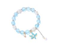 Qusinfc Delicado tema de playa con dije de estrella y concha cómoda para ocasiones especiales para niñas, primera comunión, talla única, como se describe