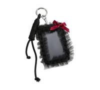 Qusinfc Juego de llaveros góticos con lazo de malla y tarjetas vintage para decoración temática oscura, llavero de cuero con lazo, a, Talla única