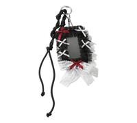 Qusinfc Juego de llaveros góticos con lazo de malla y tarjetas vintage para decoración temática oscura, llavero de cuero con lazo, Tarjeta de lazo multicolor, Talla única