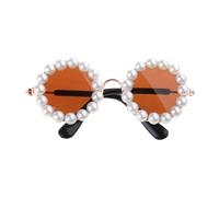 Qusinfc Lindos y divertidos lentes de sol para mascotas, diseño vintage circular, príncipe perla, para gatos o perros pequeños, accesorio para fotos de cachorros