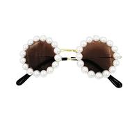 Qusinfc Lindos y divertidos lentes de sol para mascotas, diseño vintage circular, príncipe perla, para gatos o perros pequeños, accesorio para fotos de cachorros