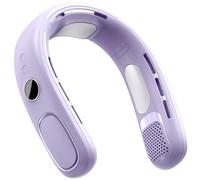 Qusinfc Ventilador de refrigeración seguro y eficiente, semiconductor, pantalla digital, cuello colgante, ventilador recargable por USB, aire acondicionado portátil