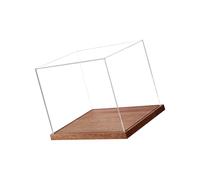 Qusinfc Vitrina de casco de fútbol con base de madera transparente a prueba de polvo para cascos, coleccionables deportivos coleccionables