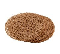 Qussedser 12 manteles individuales redondos de papel trenzados, antideslizantes, para mesas de comedor, interiores y exteriores, color marrón