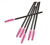 Qussedser 50 pzs Cepillo de pestana desechable herramienta del maquillaje de cosmetico Fucsia