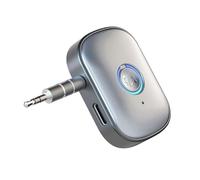 Qussedser Adaptador AUX Bluetooth 5.3 para coche, con cancelación de ruido, conector jack de 3,5 mm, receptor de audio inalámbrico estéreo para altavoz amplificador