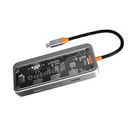 Qussedser Adaptador Concentrador USB C 10 en 1, Estaciones de Acoplamiento USB C para PortáTiles para Monitores Duales, Puertos USB 3.0 2.0, Carga PD de 100 W, RJ45, Audio