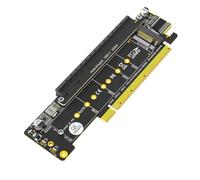 Qussedser Adaptador PCIe NVMe Dual, Adaptador PCIe 4.0 X16 A NVMe Dual y 1x Más PCIe X16 (Señal X8) para Adaptador SSD M.2 NVMe