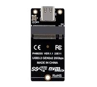 Qussedser Adaptador SSD M.2 una Tipo C ASM2364 NVME Placa Vertical Placa de ConversióN de 20 Gbps 2000 MB/S para SSD 2230/42/60/80