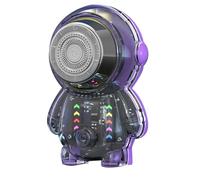 Qussedser Afeitadora eléctrica Astronaut Mini afeitadora con luz RGB portátil USB Afeitadora eléctrica de viaje C