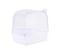 Qussedser Bañera Colgante para Loros Fácil de Instalar Accesorios para Jaulas para Canarios Caja de Baño para Pájaros para Mascotas Tazón de Ducha de Agua para Loros Jaula para Pájaros A