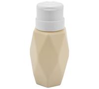 Qussedser Beige Rombo Arte de UñAs Dispensador de Bomba VacíO 200ML Botella Gel AcríLico Removedor de Esmalte Limpiador Contenedor de LíQuido Almacenamiento Herramienta de Manicura