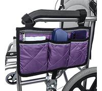 Qussedser Bolsa de almacenamiento lateral multifuncional para silla de ruedas, bolsillos para colgar en el teléfono, oficina, carrito