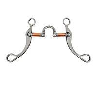 Qussedser Broca de Filete de Acero Inoxidable Broca de Caballo Broca de Filete Occidental para Entrenamiento Bucal con Puerto de Cobre