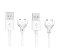 Qussedser Cable Cargador Magnético USB DC de 2 Piezas, Cable de Carga de 0,8 M para Masajeador, Cepillos de Dientes Eléctricos, Reloj para Niños y Limpiador