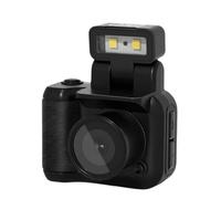 Qussedser Cámara Mini SLR Cmos con Luz de Flash y Base de Carga, Grabadora de Video Portátil DV 1080P con Pantalla LCD Negra
