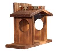 Qussedser Comedero de Madera para Ardillas para Jardín, con Soportes para Mazorcas de Maíz, Comedero Exterior de Invierno para Patio Trasero y Jardín