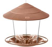 Qussedser Comederos para Pájaros Al Aire Libre Colgante A Prueba de Ardillas Fácil de Limpiar y Llenar Comedero Ajustable Dispensador de Orificios Múltiples Soporte para Alimentos B