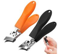 Qussedser Cortaúñas Inclinado Antisalpicaduras con Abertura de Mandíbula, Cortaúñas Sin Salpicaduras para Hombres, Cortaúñas Inclinado, 2 Piezas para Uñas Encarnadas