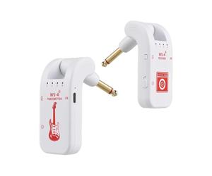 Qussedser de Guitarra Inalámbrico 2.4G Receptor Transmisor de Guitarra Recargable Transmisión en Tiempo Real de 48K/16 Bits Enchufe Giratorio, A