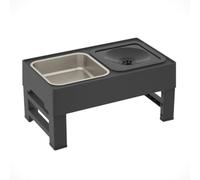 Qussedser Elevados para Perros Cuenco Elevado Ajustable para Perros+Comedero Lento Cuenco para Perros y Cuenco de Agua para Perros Antiderrames para Perros y Mascotas Negro A