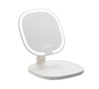 Qussedser Espejo de Maquillaje LED con Luz, Aumento de 1X/3X, Espejo de Tocador Cosmético de Viaje Plegable Portátil, Regalo Ideal para Mujeres