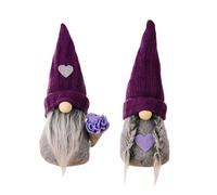 Qussedser Gnomos Decoraciones PúRpura DecoracióN de Felpa Hecha una Mano Vacaciones de Invierno Adornos del DíA de San ValentíN