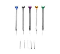 Qussedser Juego de 5 Destornilladores de Acero de 0,8-1,6 mm para Reparación de Relojes, Herramientas Portátiles para Relojes, Extracción de Correa con Pasadores, Herramientas de