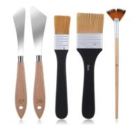 Qussedser Juego de Cuchillos de Pintura, Pinceles de Abanico, Cuchillo de de Artista de Acero Inoxidable para Lienzo, Suministros de Pintura Al Óleo Acrílica