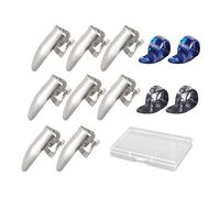 Qussedser Juego de PúAs para Dedos de Acero Inoxidable de 12 Piezas, PúAs para Dedos y PúAs para Pulgares de Acero Inoxidable, PúAs para Dedos Ajustables para Bajos