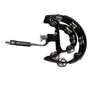 Qussedser Juego de Tambor de Pandereta Hi Hat con Abrazadera de Conexión Sonajero de Campana de Mano Multifuncional Instrumento Musical de Campanas de Doble Rows