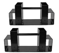 Qussedser Kit de soporte para leña - Ajustable a cualquier longitud - Diseño de extremo cerrado - 2 piezas de soportes fáciles de instalar y fáciles de usar