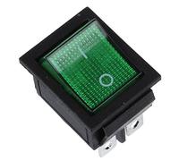 Qussedser Luz verde 4 DPST ON/OFF Interruptor del balancin de broche en 16A/250V 15A/125V AC