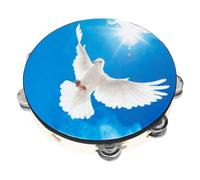 Qussedser Pandereta de Mano de Doble Capa de la Paz de 10 Pulgadas