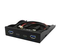 Qussedser Panel de Bahía de Unidad de Disquete USB3.2 GEN2 TYPE-C Bahía Unidad Disquete Panel de 10 Gbps HUB 3,5 Pulgadas Conectores de Hacia Atrás de Puerto C de 19 A Puerto C