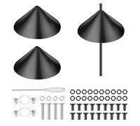 Qussedser Paquete de 2 deflectores de ardillas para comederos de pájaros, protector de plástico negro para mantener a las ardillas alejadas, se adapta a y postes de pastor de 14 pulgadas